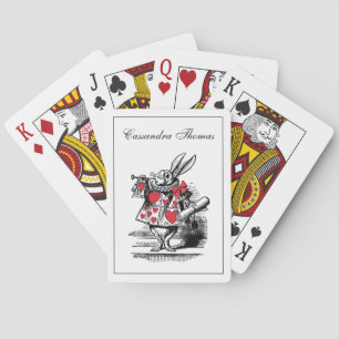 Witte Konijn Trompettist Alice Avonturen in Wonder Pokerkaarten