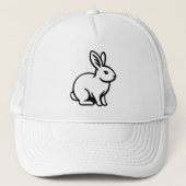 Witte konijn trucker pet (Voorkant)