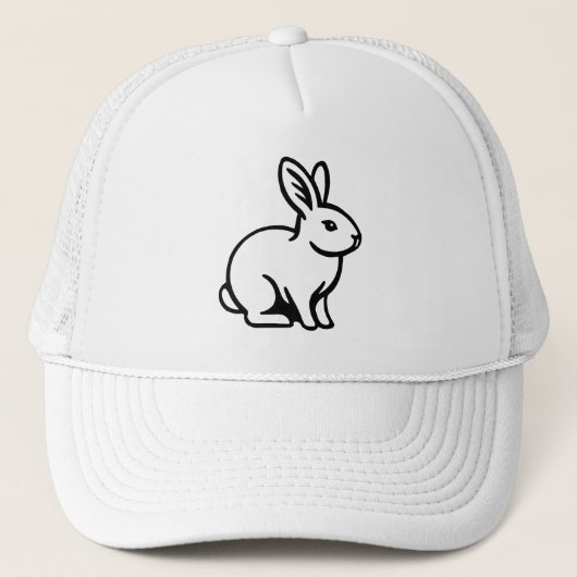 Witte konijn trucker pet (Voorkant)