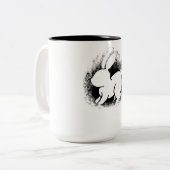 Witte Konijn Tweekleurige Koffiemok (Voorkant links)