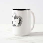 Witte Konijn Tweekleurige Koffiemok (Voorkant rechts)
