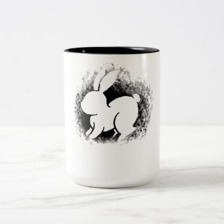 Witte Konijn Tweekleurige Koffiemok