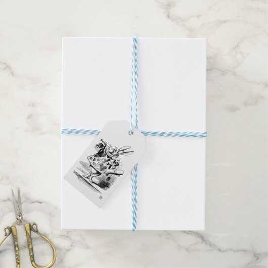 Witte Konijn, uit Alice's Adventures Cadeaulabel (Met Touw)