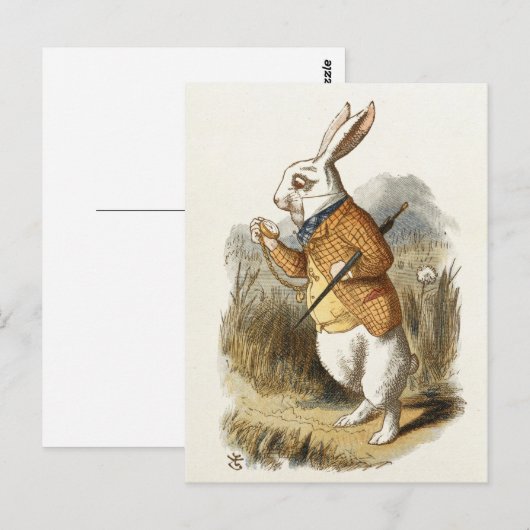 Witte konijn van Alice in Wonderland  Kunst Briefkaart (Voorkant / Achterkant)