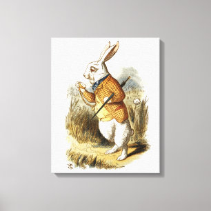 Witte konijn van Alice in Wonderland  Kunst Canvas Afdruk