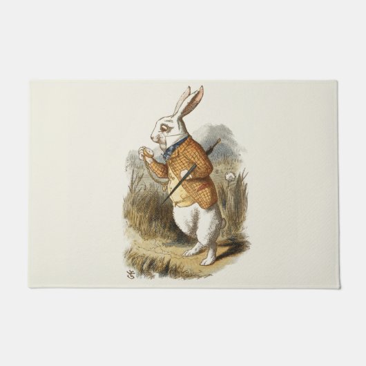 Witte konijn van Alice in Wonderland  Kunst Deurmat (Voorkant)