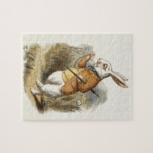 Witte konijn van Alice in Wonderland  Kunst Legpuzzel (Horizontaal)