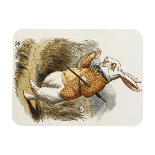 Witte konijn van Alice in Wonderland Kunst Magneet (Horizontaal)