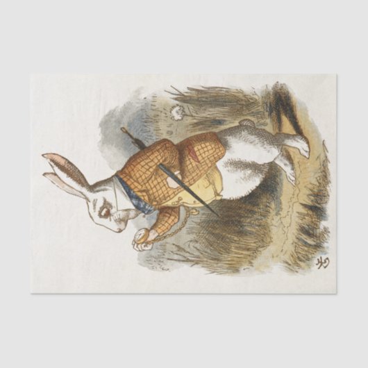 Witte konijn van Alice in Wonderland  Kunst Tissuepapier (Voorkant)