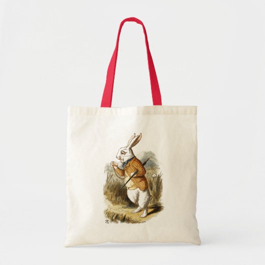 Witte konijn van Alice in Wonderland  Kunst Tote Bag (Voorkant)