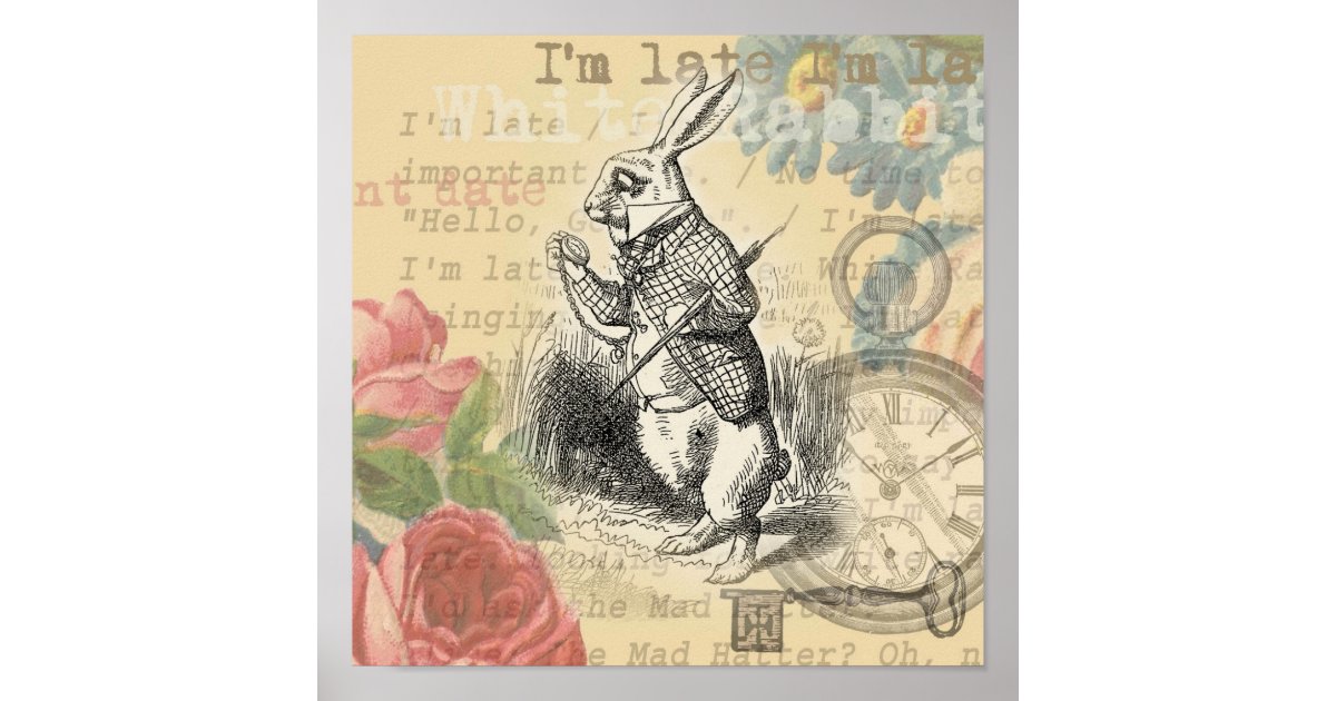 Witte konijn van Alice in Wonderland Poster | Zazzle.nl
