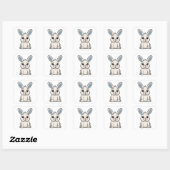 Witte Konijn Vierkante Sticker (Vel)