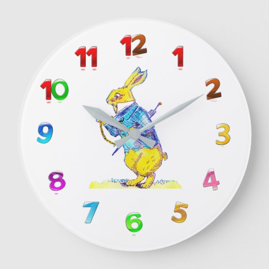 Witte Konijn Wandklok (Voorkant)
