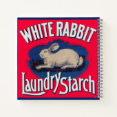 Witte Konijn Wasserijzetmeel en Notitieboek (Achterkant)