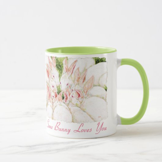 Witte konijnen "Een beetje Bunny houdt van je" Mok (Rechts)