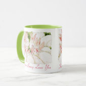 Witte konijnen "Een beetje Bunny houdt van je" Mok (Voorkant links)