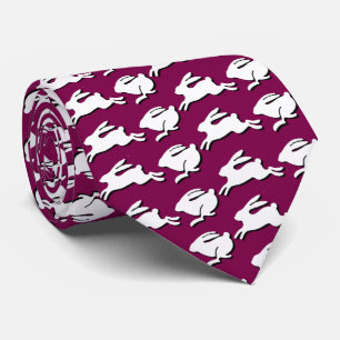 Witte konijnen Hopping Wine Coloured Easter Mode Stropdas