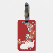 Witte konijnen Japanse fijne kunst Bagagelabel (Achterkant verticaal)