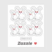 Witte konijnen met rode ogen Halloween Sticker (Vel)
