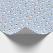 Witte konijnen op blauw Gift Wrapping Paper Pasen Cadeaupapier (Hoek)
