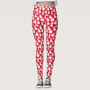 Witte konijnen patroon 01.bw leggings