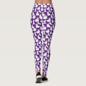 Witte konijnen patroon 01.bw Paars Leggings (Achterkant)