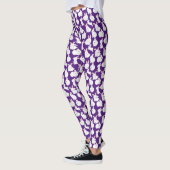 Witte konijnen patroon 01.bw Paars Leggings (Links)