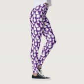 Witte konijnen patroon 01.bw Paars Leggings (Rechts)