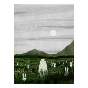 Witte konijnen perfect poster