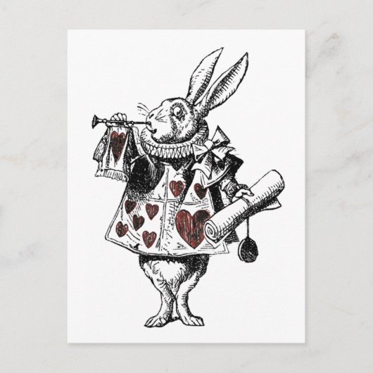 Witte konijnen van het hart - Alice in Wonderland Briefkaart (Voorkant)
