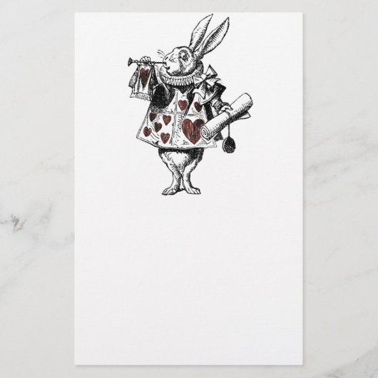 Witte konijnen van het hart - Alice in Wonderland Briefpapier (Voorkant)