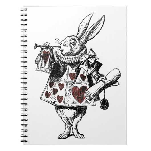 Witte konijnen van het hart - Alice in Wonderland Notitieboek (Voorkant)