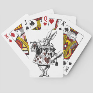 Witte konijnen van het hart - Alice in Wonderland Pokerkaarten