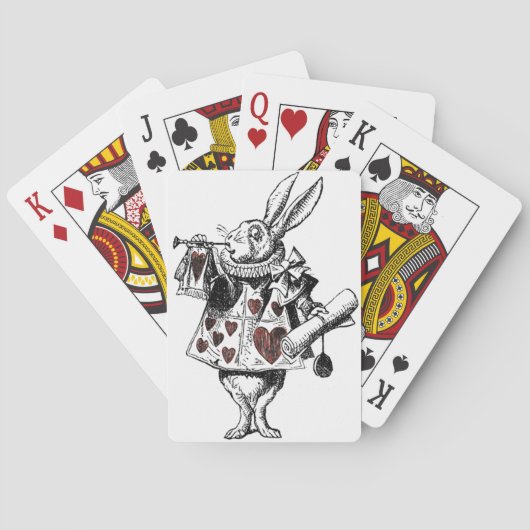 Witte konijnen van het hart - Alice in Wonderland Pokerkaarten (Achterkant)