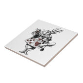 Witte konijnen van het hart - Alice in Wonderland Tegeltje (Zijkant)