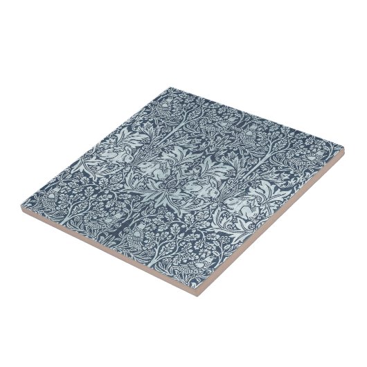 Witte konijnen - William Morris Tegeltje (Zijkant)