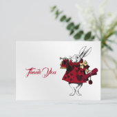  witte konijnenharten bedankkaart (Staand voorkant)