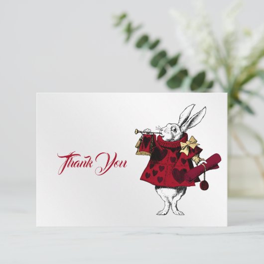  witte konijnenharten bedankkaart (Staand voorkant)