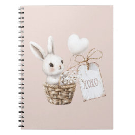 Witte konijnenharten in een mand Baby shower XOXO Notitieboek