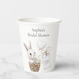 Witte konijnenharten in een mand Baby shower XOXO Papieren Bekers