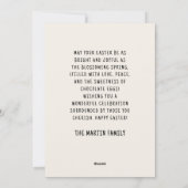 Witte Konijnenmand Bloemen Gelukkig Pasen Feestdagenkaart (Achterkant)