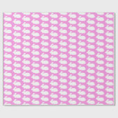 Witte konijnenpatroon op roze cadeaupapier (Vlak)