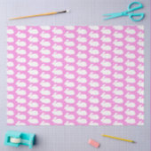 Witte konijnenpatroon op roze tissuepapier (Craft)