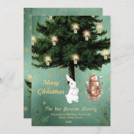  witte konijnentheefeestdat feestdagenkaart