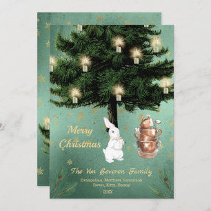  witte konijnentheefeestdat feestdagenkaart