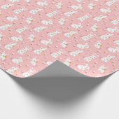 Witte konijntjes: Schattige bloemig naadloos Cadeaupapier (Hoek)