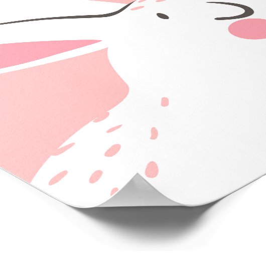 Witte konijntjes: Schattige bloemig naadloos Poster (Hoek)