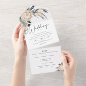 Witte Koning Protea All-in-One Trouw Uitnodiging (Afscheurbaar)