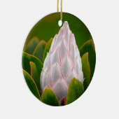 Witte koning Protea Blossom, kerstversiering Keramisch Ornament (Rechts)