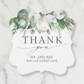 Witte Koning Protea Orchideeën Bruiloft Dank u Bedankjes Labels (Voorkant)